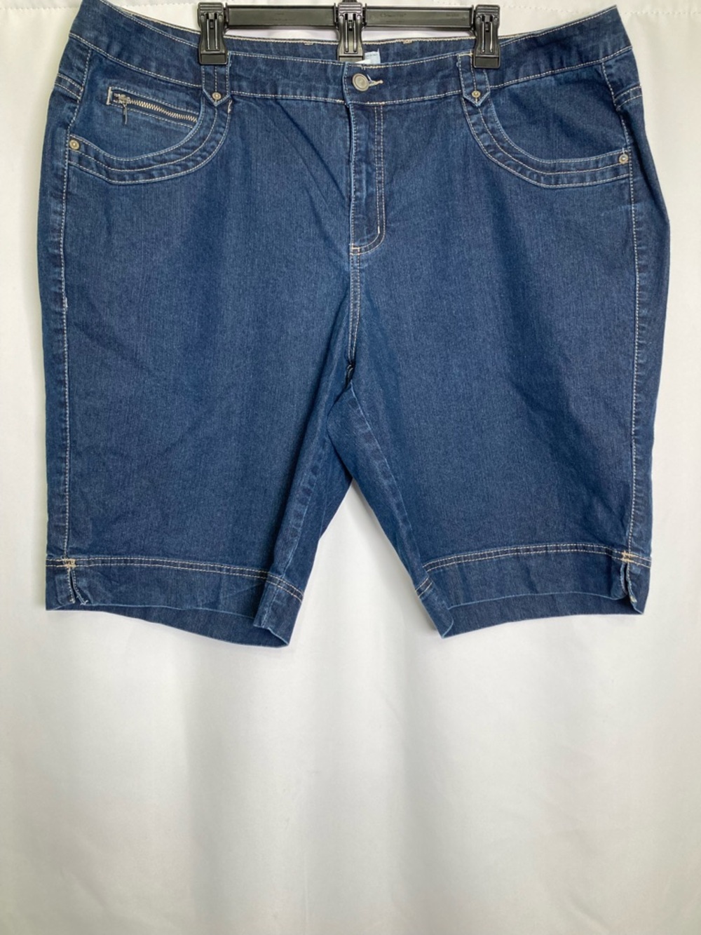 EUC Just My Size Dark Blue Denim Jeans Shorts Sz 24W Festival Concert Summer